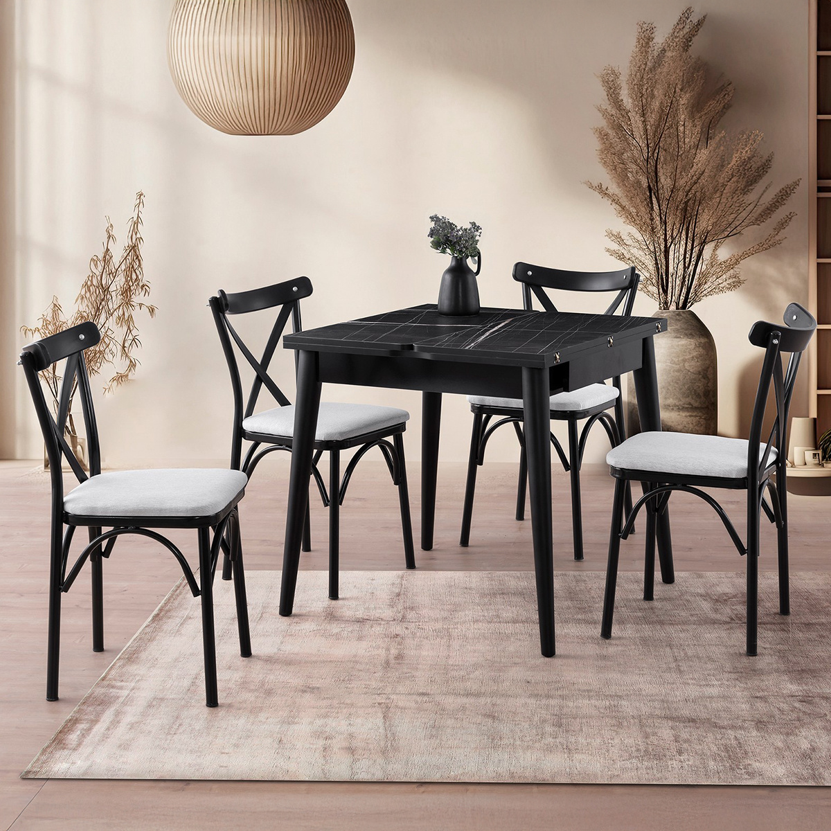 Jedálenský stôl Totem Black Marble – Obrázok 15