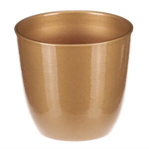 Keramický obal na kvety Terakota, pr. 25 cm, zlatá