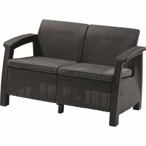 Keter záhradná sofa Corfu 128 x 70 x 79 cm, grafit