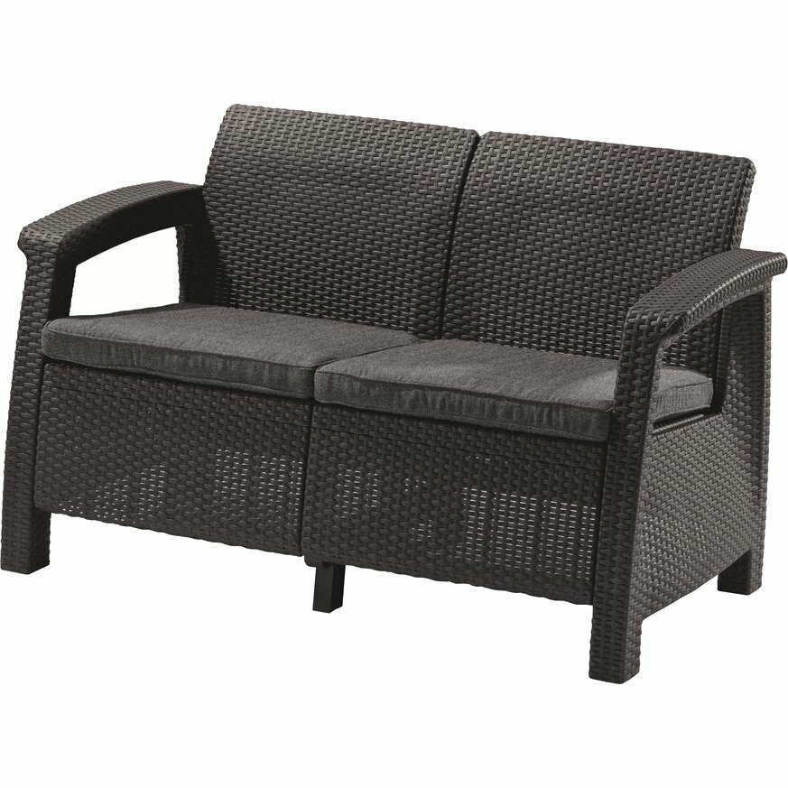 Keter záhradná sofa Corfu 128 x 70 x 79 cm, grafit