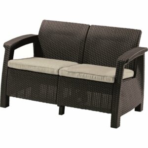 Keter záhradná sofa Corfu 128 x 70 x 79 cm, hnedá