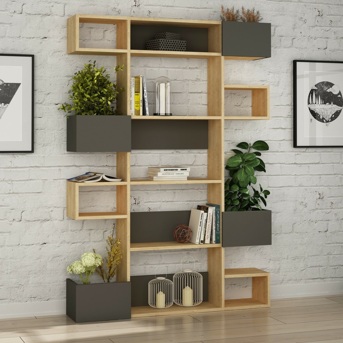 Knižnica Niho Anthracite and Oak – Obrázok 2