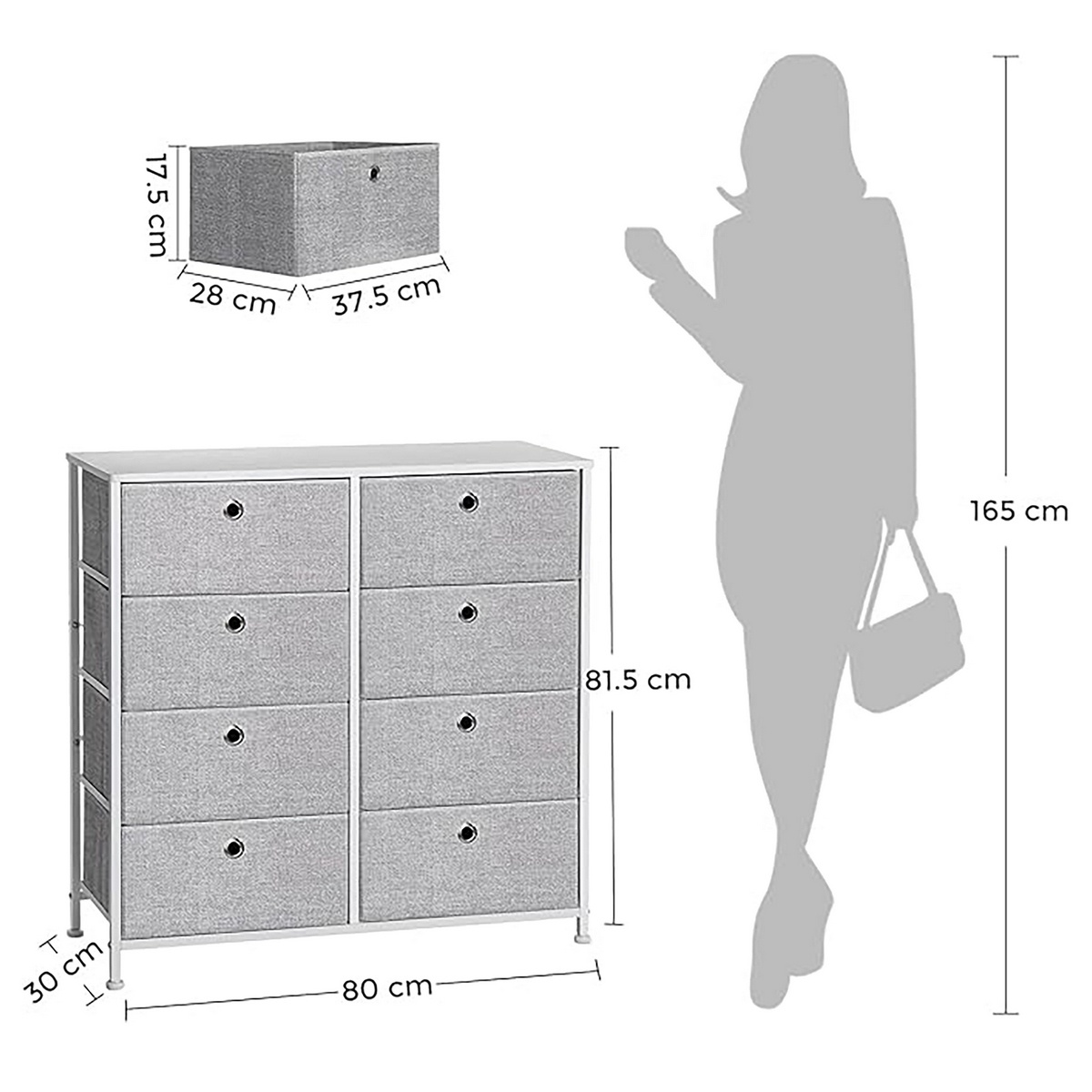 Komoda E1024 WT, 80 cm – Obrázok 5