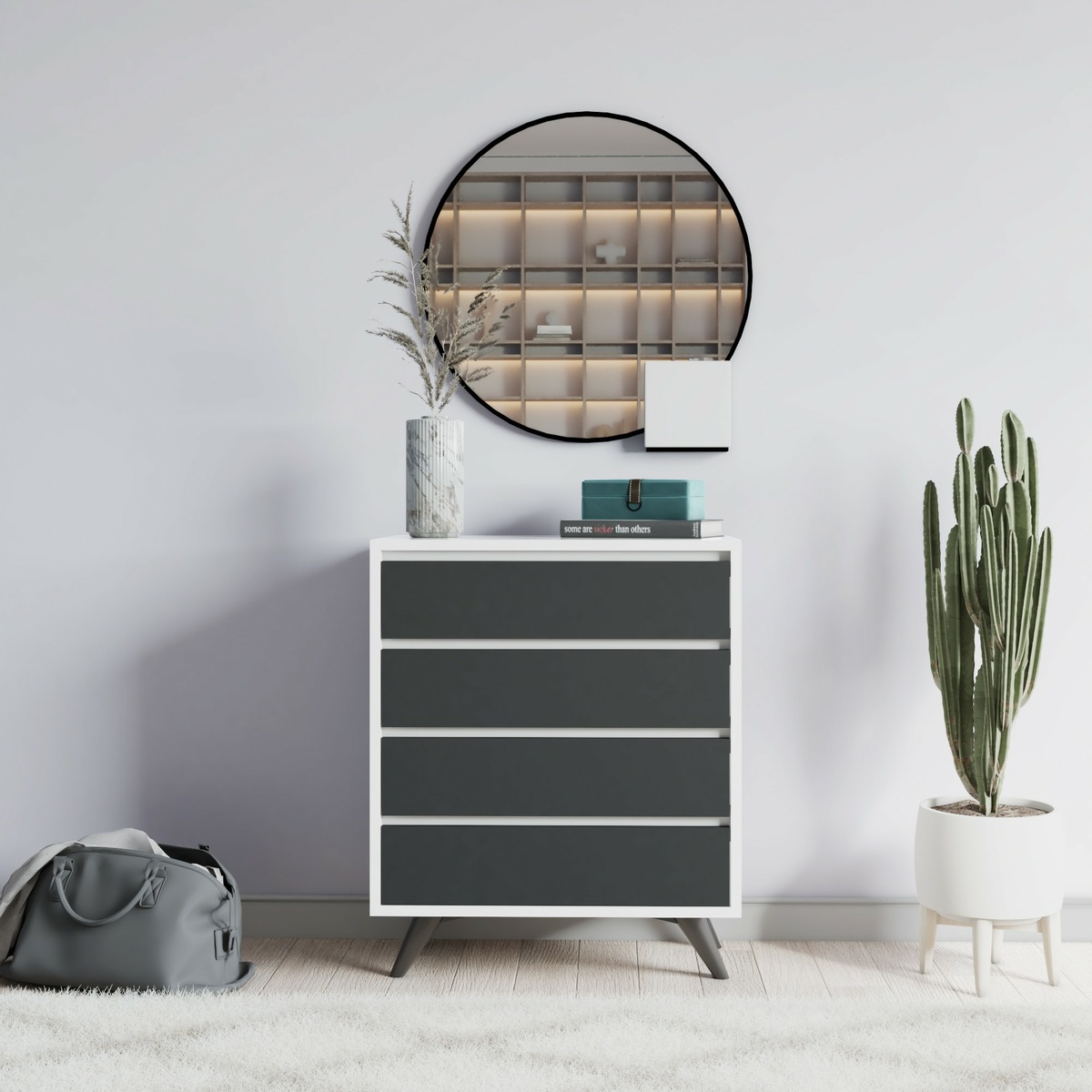 Komoda Suvera White and Anthracite – Obrázok 2