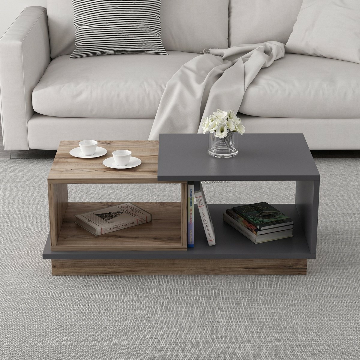 Konferenčný stolík Concept Anthracite and Oak – Obrázok 4