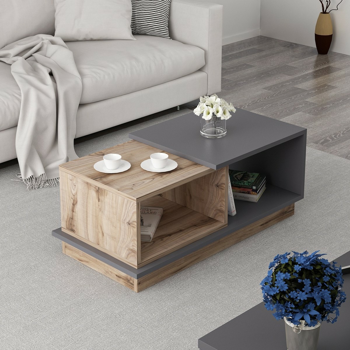 Konferenčný stolík Concept Anthracite and Oak – Obrázok 5