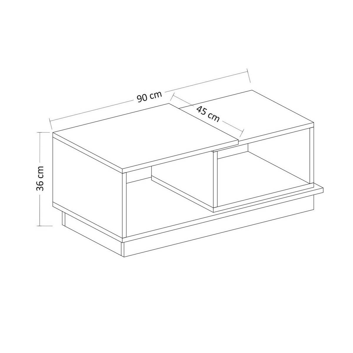 Konferenčný stolík Concept Anthracite and Oak – Obrázok 6
