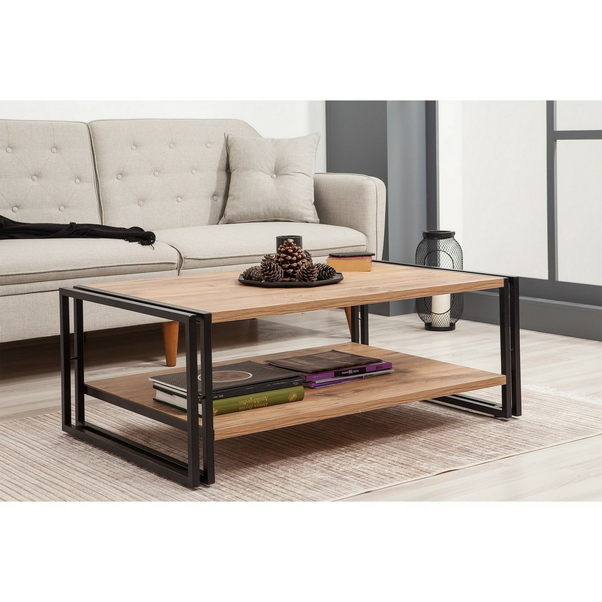 Konferenčný stolík Cosmo Atlantic Pine and Black – Obrázok 2