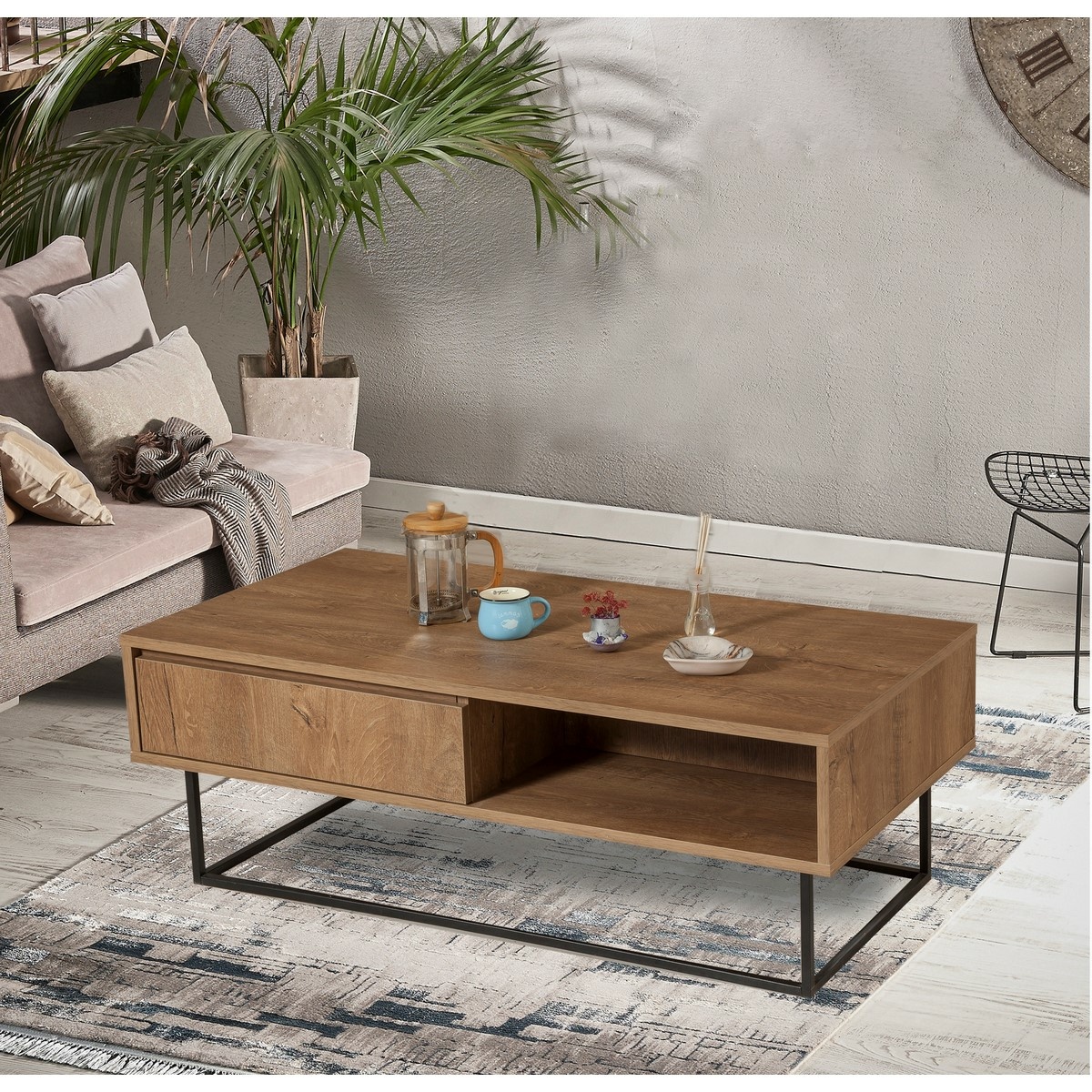 Konferenčný stolík Dale Walnut and Black – Obrázok 4