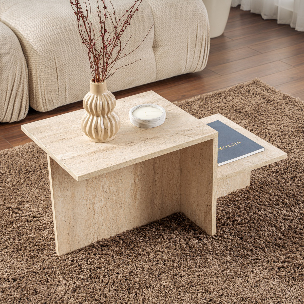 Konferenčný stolík Harmony Travertine – Obrázok 3