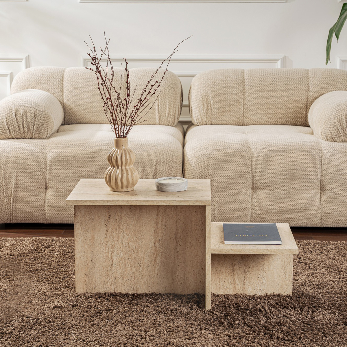 Konferenčný stolík Harmony Travertine – Obrázok 4