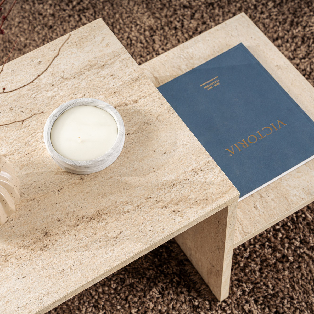 Konferenčný stolík Harmony Travertine – Obrázok 5