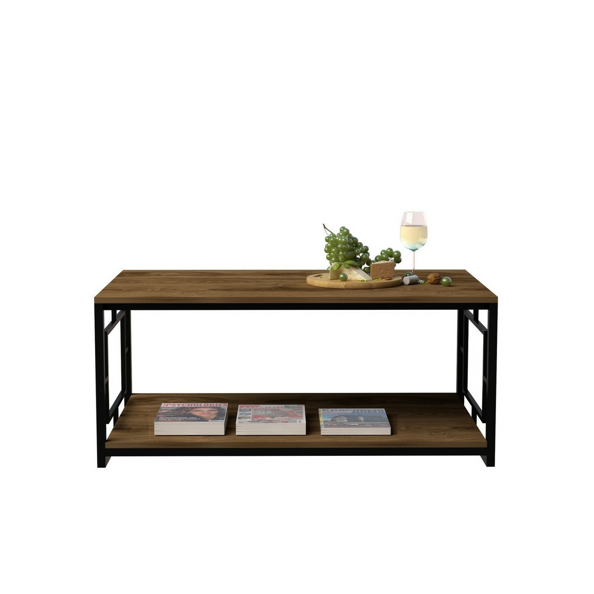 Konferenčný stolík Kelvin Black and Walnut – Obrázok 3