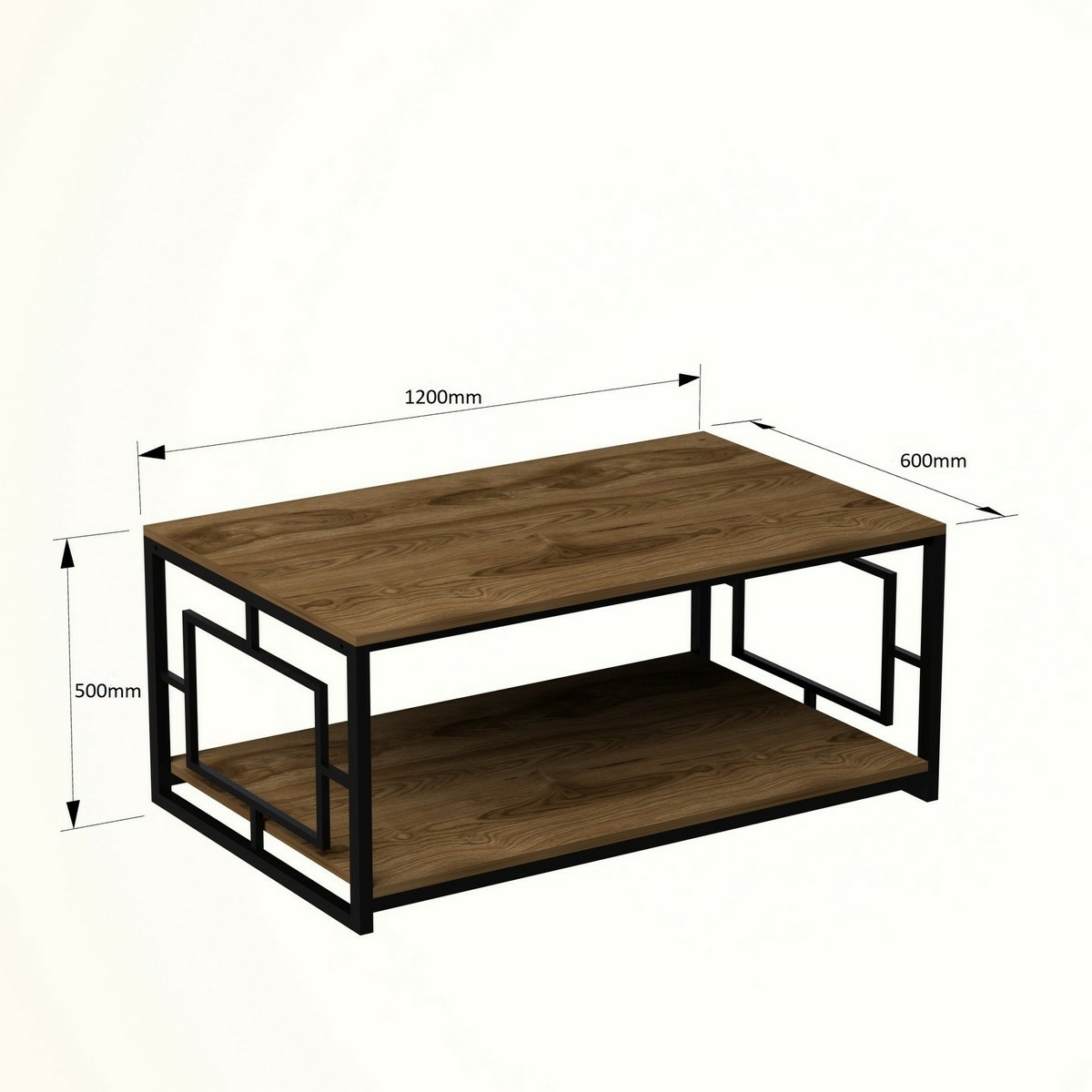 Konferenčný stolík Kelvin Black and Walnut – Obrázok 5