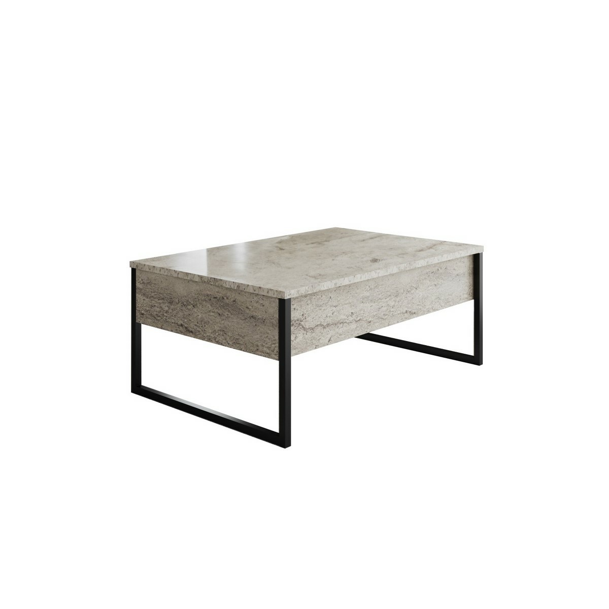 Konferenčný stolík Luxe Travertine and Black