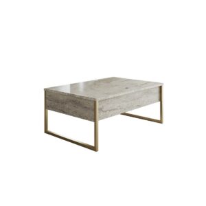 Konferenčný stolík Luxe Travertine and Gold