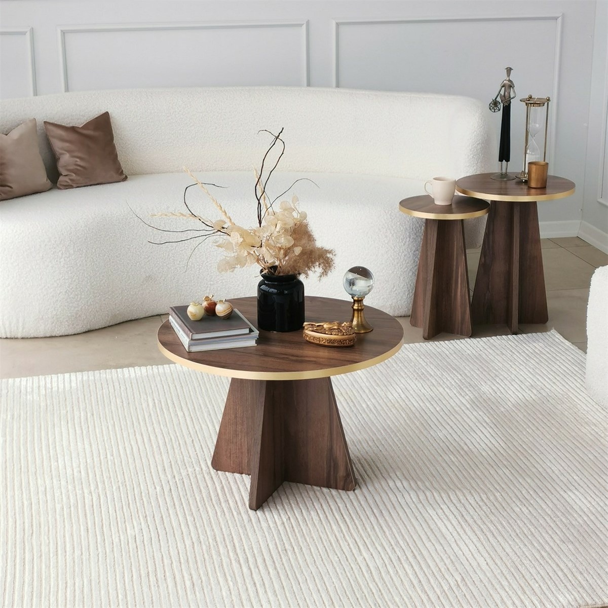 Konferenčný stolík Mushroom Gold and Walnut – Obrázok 2