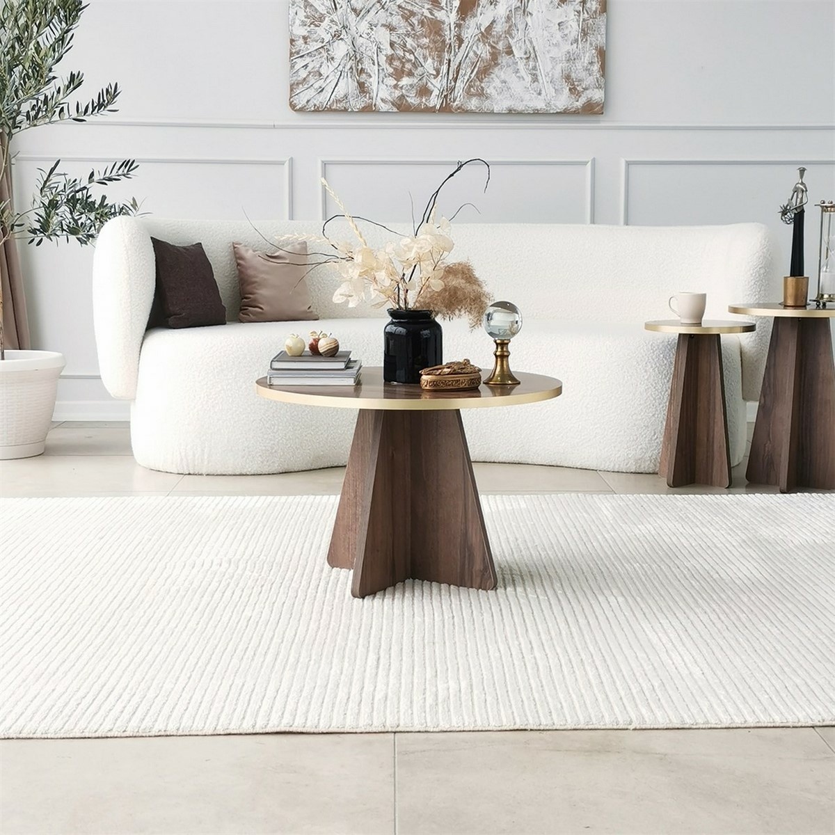 Konferenčný stolík Mushroom Gold and Walnut – Obrázok 4