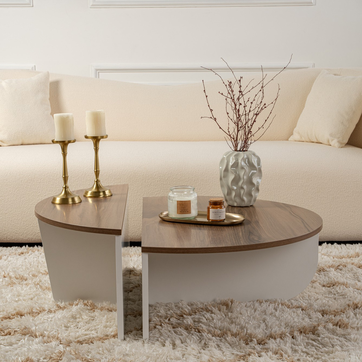 Konferenčný stolík Orion Walnut White – Obrázok 3
