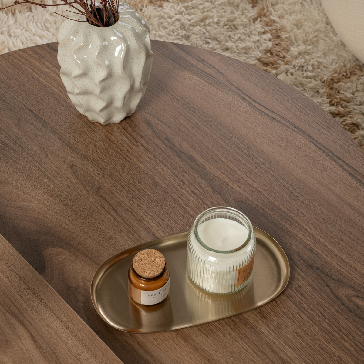 Konferenčný stolík Orion Walnut White – Obrázok 5