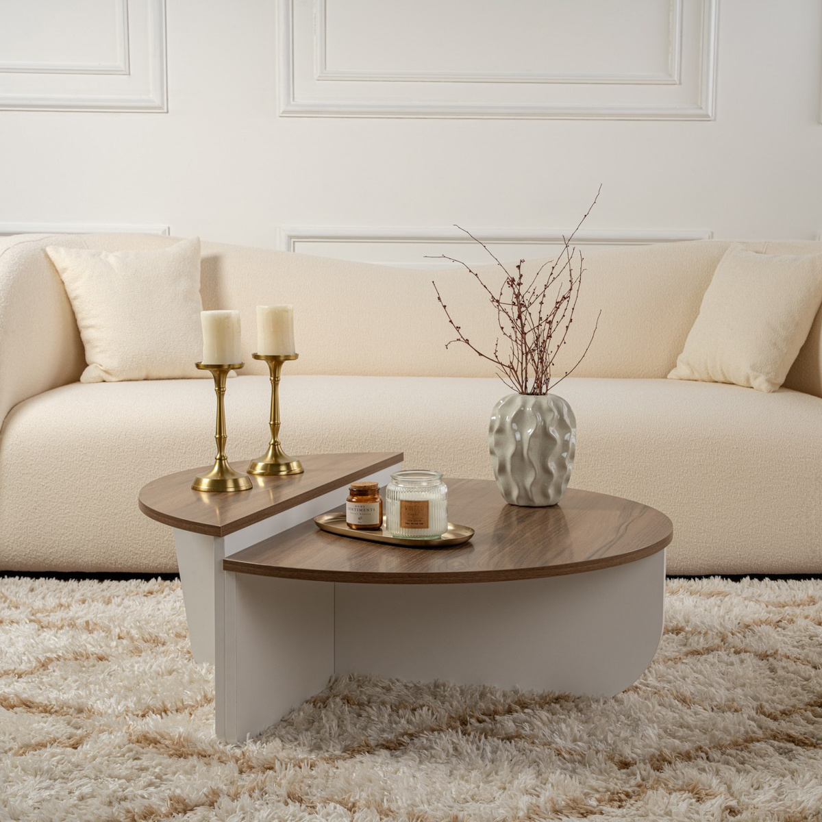 Konferenčný stolík Orion Walnut White – Obrázok 8