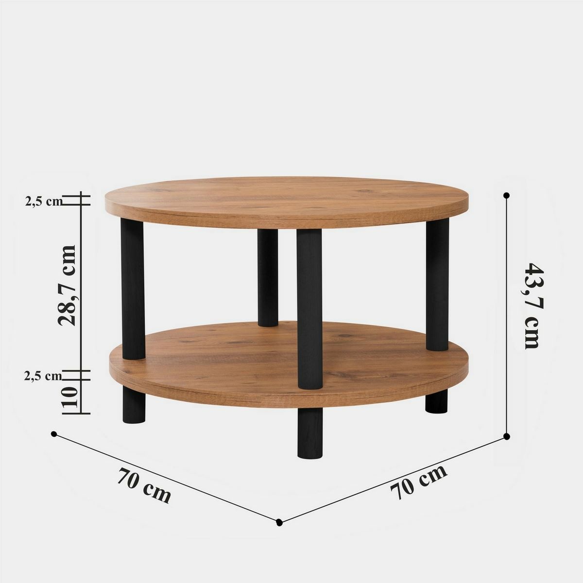 Konferenčný stolík Roby Atlantic Pine and Black – Obrázok 4