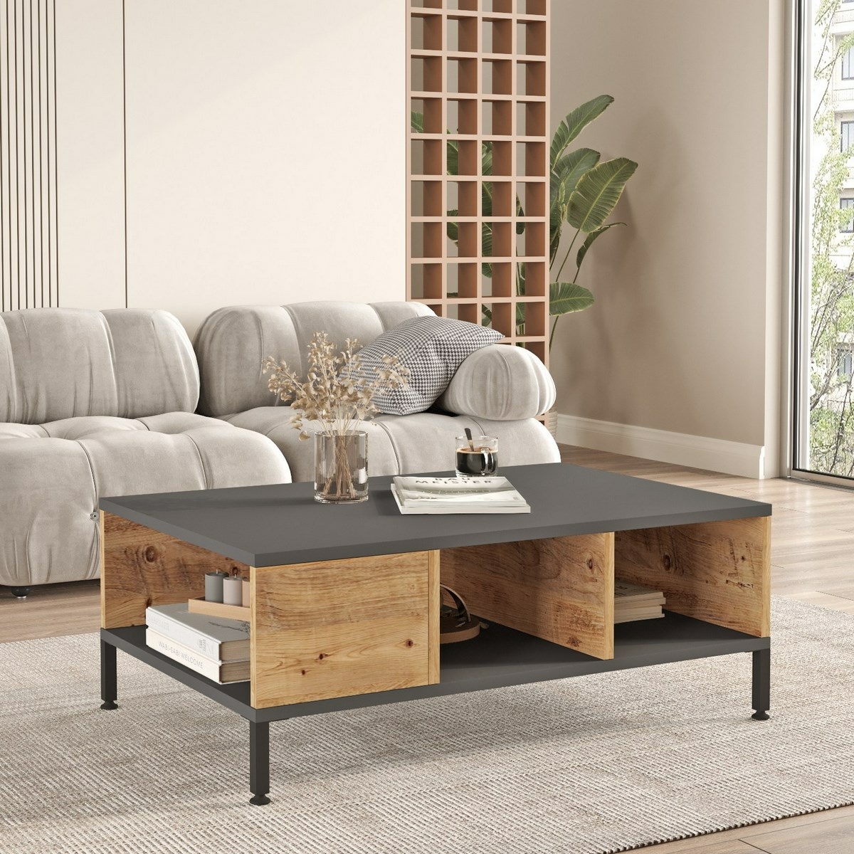 Konferenčný stolík Role Anthracite and Atlantic Pine – Obrázok 2