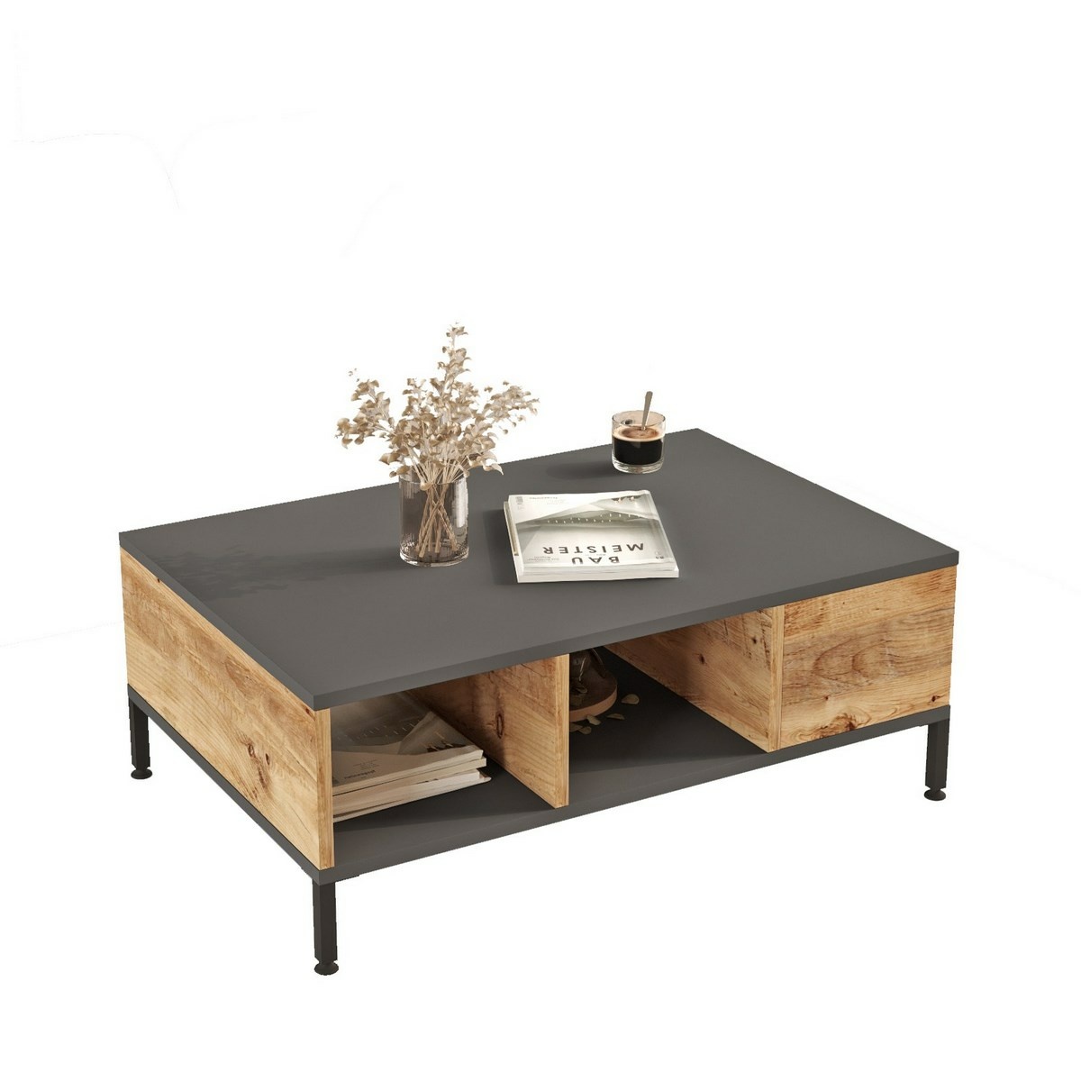 Konferenčný stolík Role Anthracite and Atlantic Pine