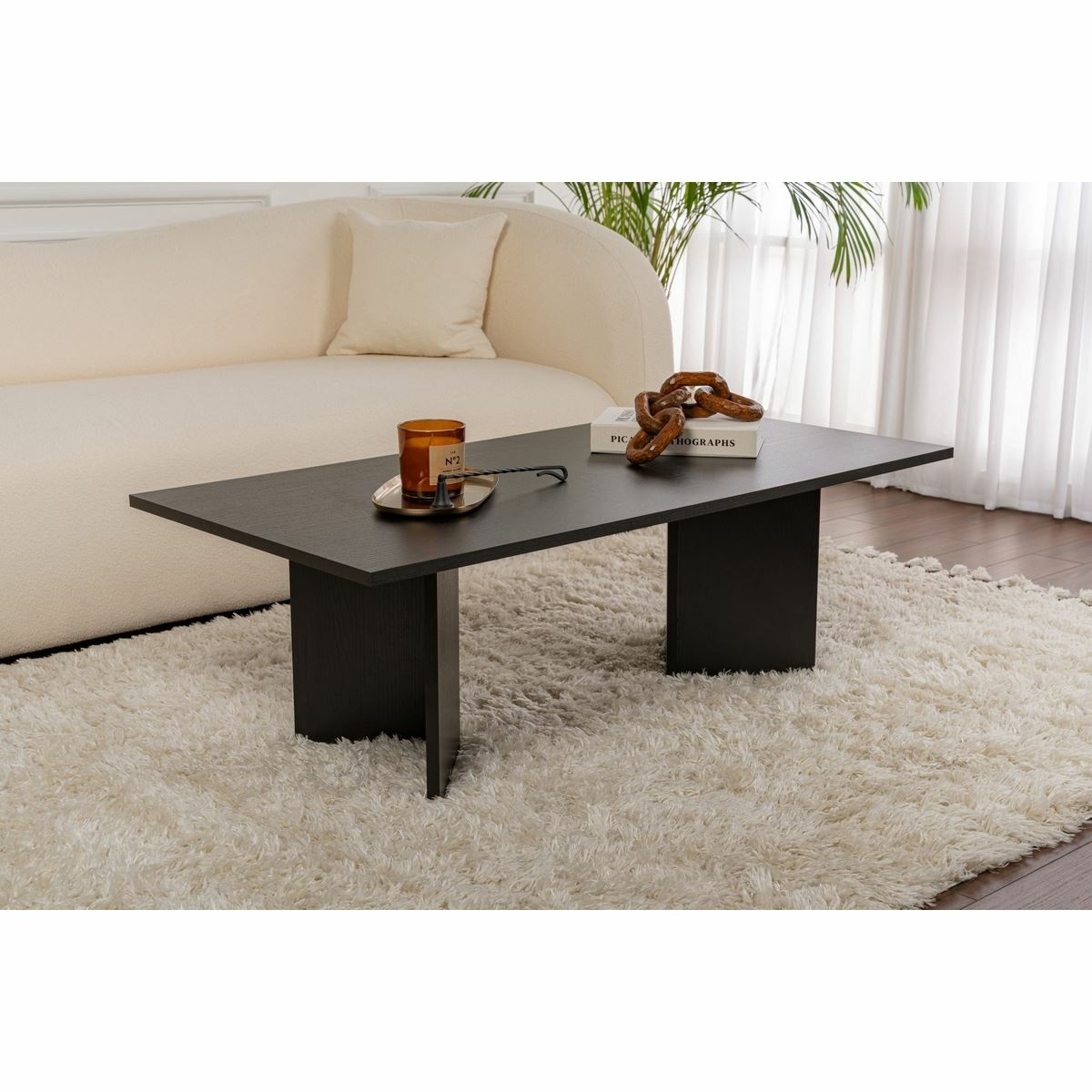 Konferenčný stolík Sabin Wood Black – Obrázok 4