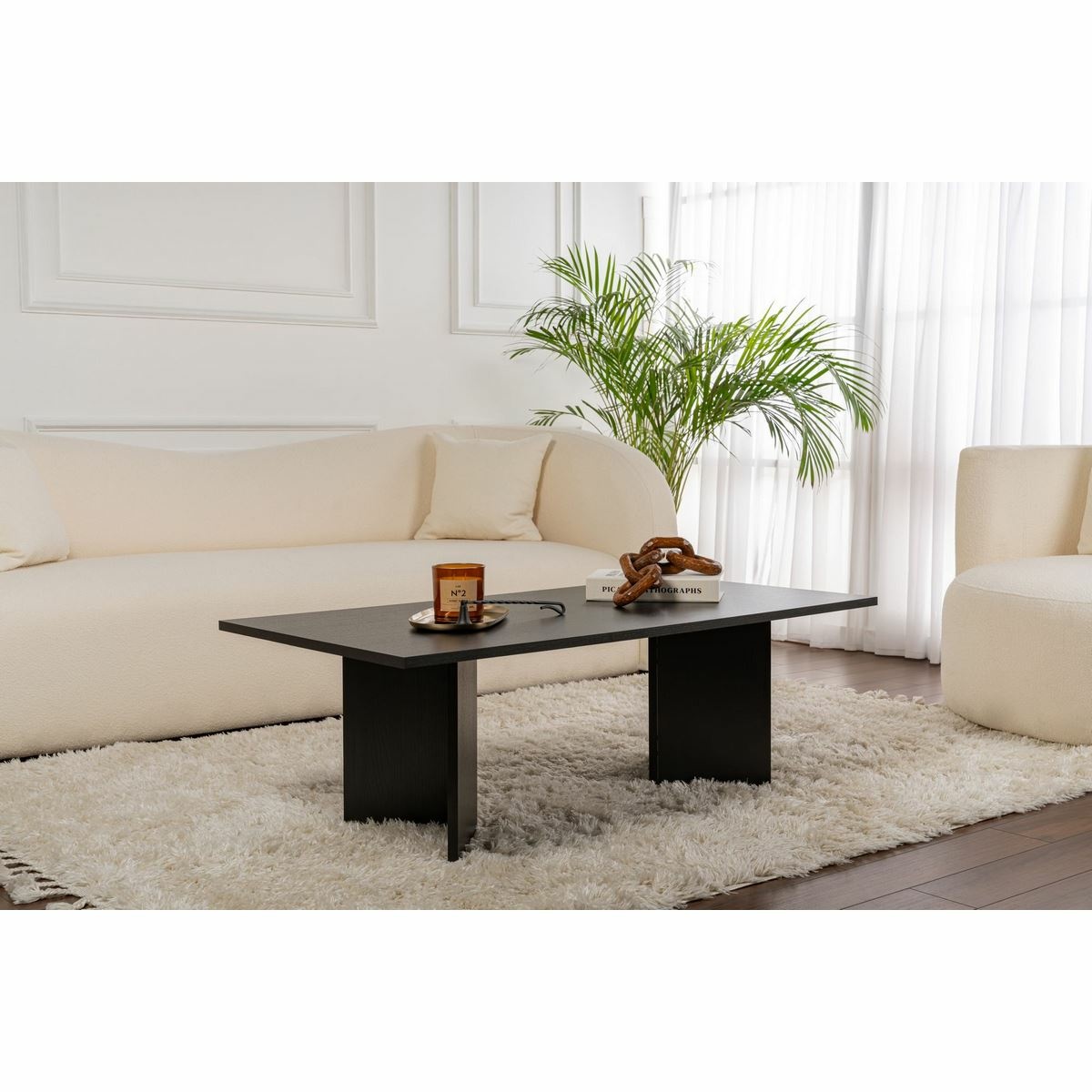 Konferenčný stolík Sabin Wood Black – Obrázok 6