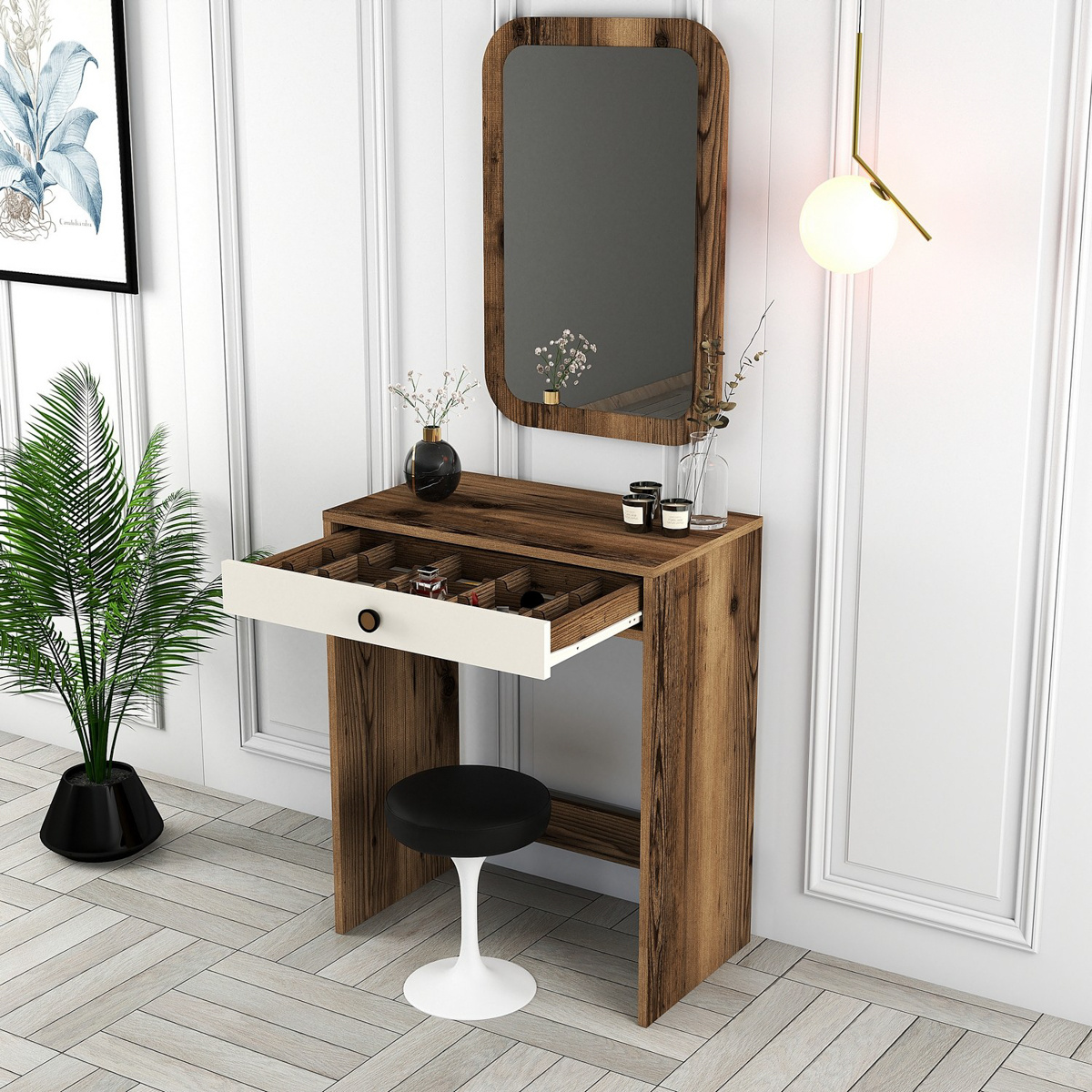 Kozmetický stolík Lizbon Mirror Cream – Obrázok 3