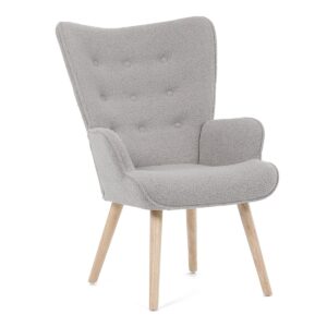 Kreslo ušiak Bouclé GREY2, sivá