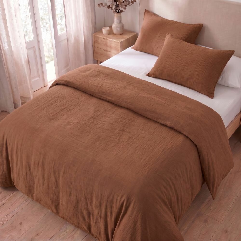 Kvalitex Mušelínové obliečky, hnedé, 140 × 200 cm,70 × 90 cm, 140 x 200 cm, 70 x 90 cm – Obrázok 2