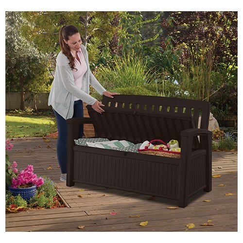 Lavica Patio Bench hnedá, 139 x 63,5 x 88 cm – Obrázok 2