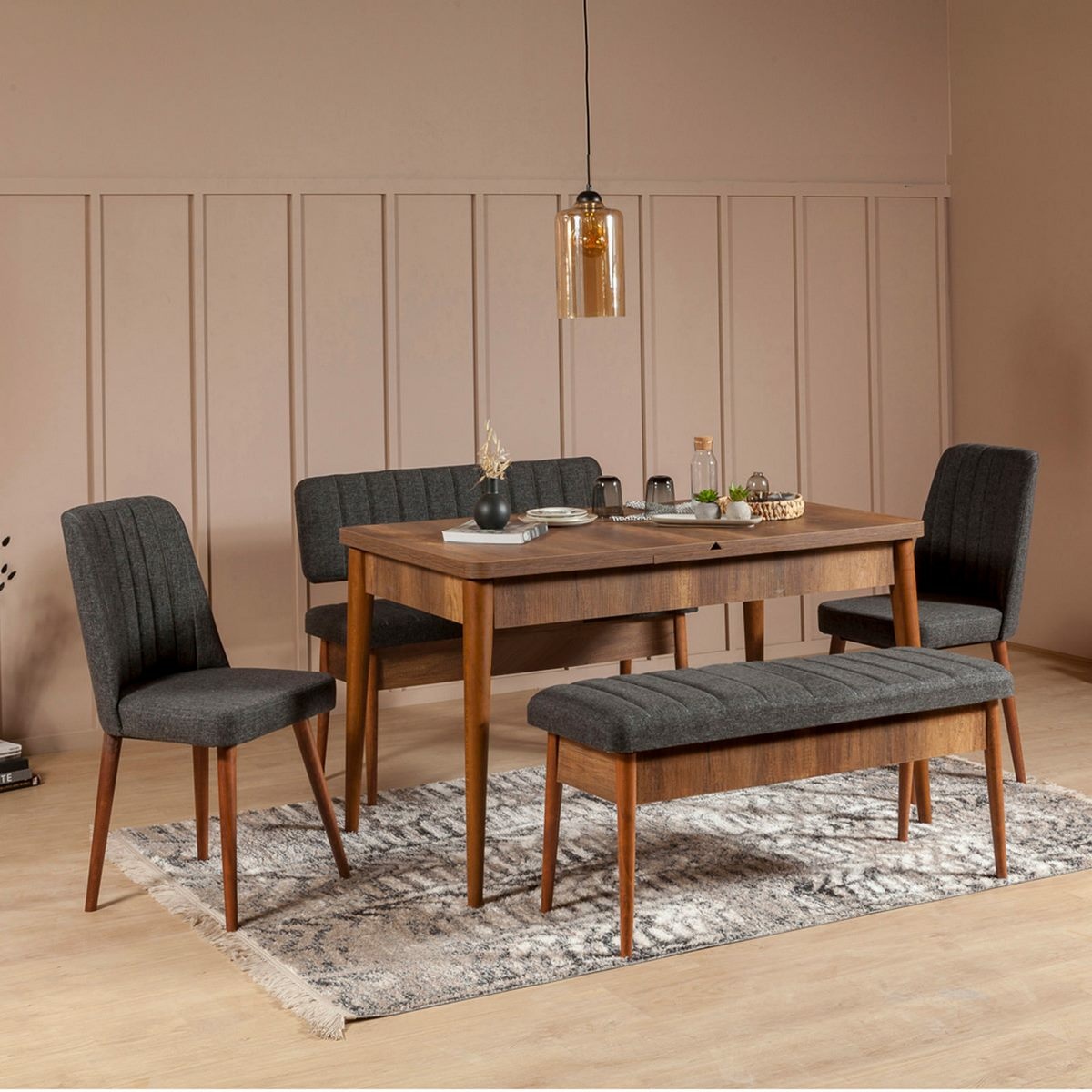 Lavica Vina Anthracite and Walnut – Obrázok 5