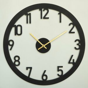 Nástenné hodiny Stroke APS115, Black, 48 x 48 cm