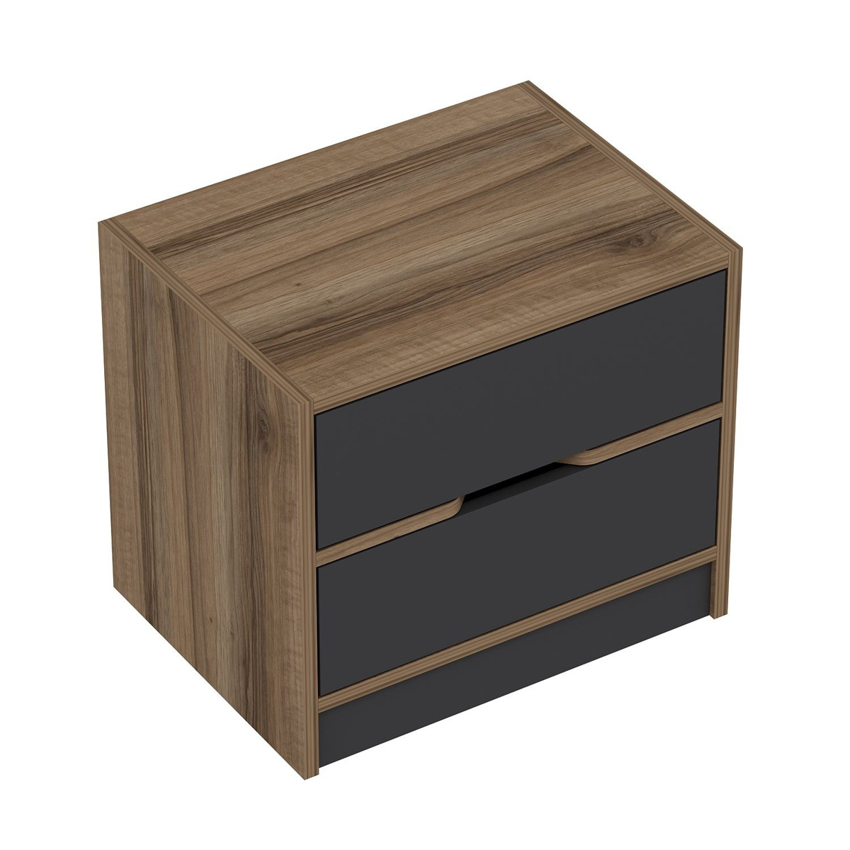 Nočný stolík Elina Walnut Anthracite – Obrázok 3