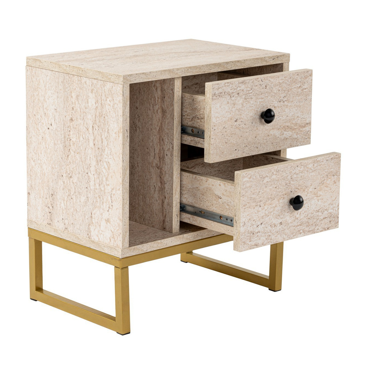 Nočný stolík Glimmer Travertine – Obrázok 2