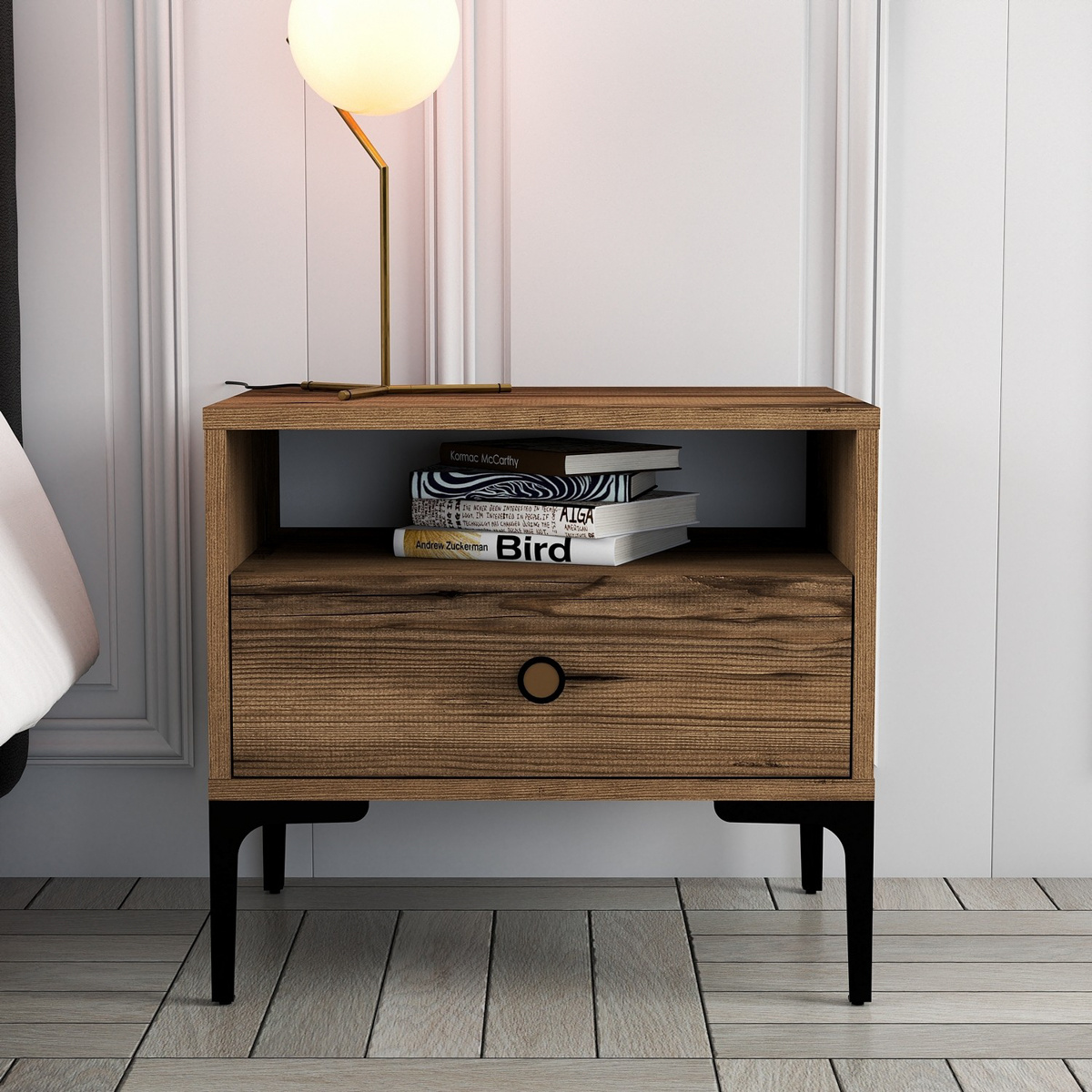 Nočný stolík Lizbon Walnut – Obrázok 3