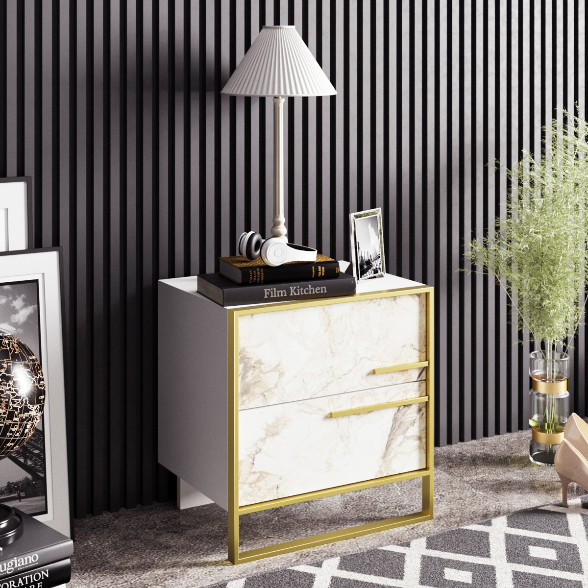 Nočný stolík Polka White – Obrázok 2