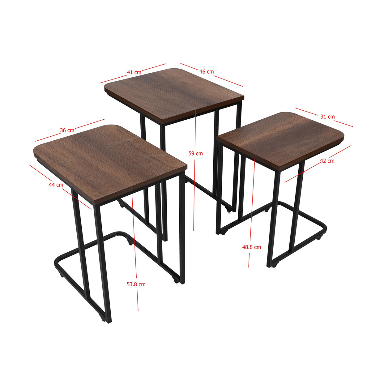 Odkladací stolík Ce Metal Zigon, 3 ks – Obrázok 9