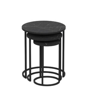 Odkladací stolík Gloria Black, 3 ks