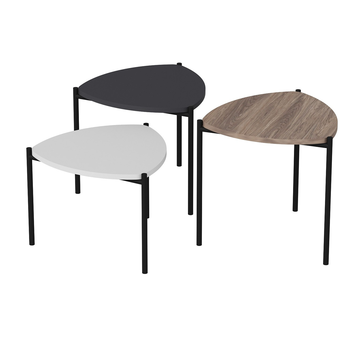 Odkladací stolík Lenny Multicolor, 3 ks – Obrázok 2