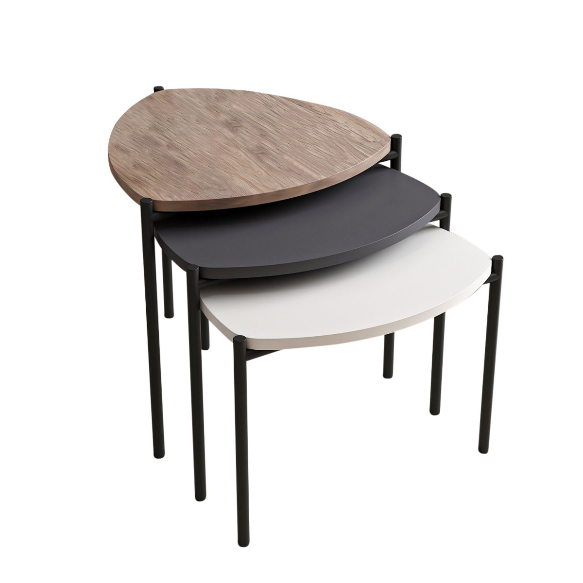 Odkladací stolík Lenny Multicolor, 3 ks