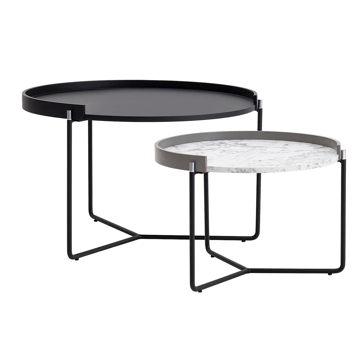Odkladací stolík Mandy Athracite, 2 ks