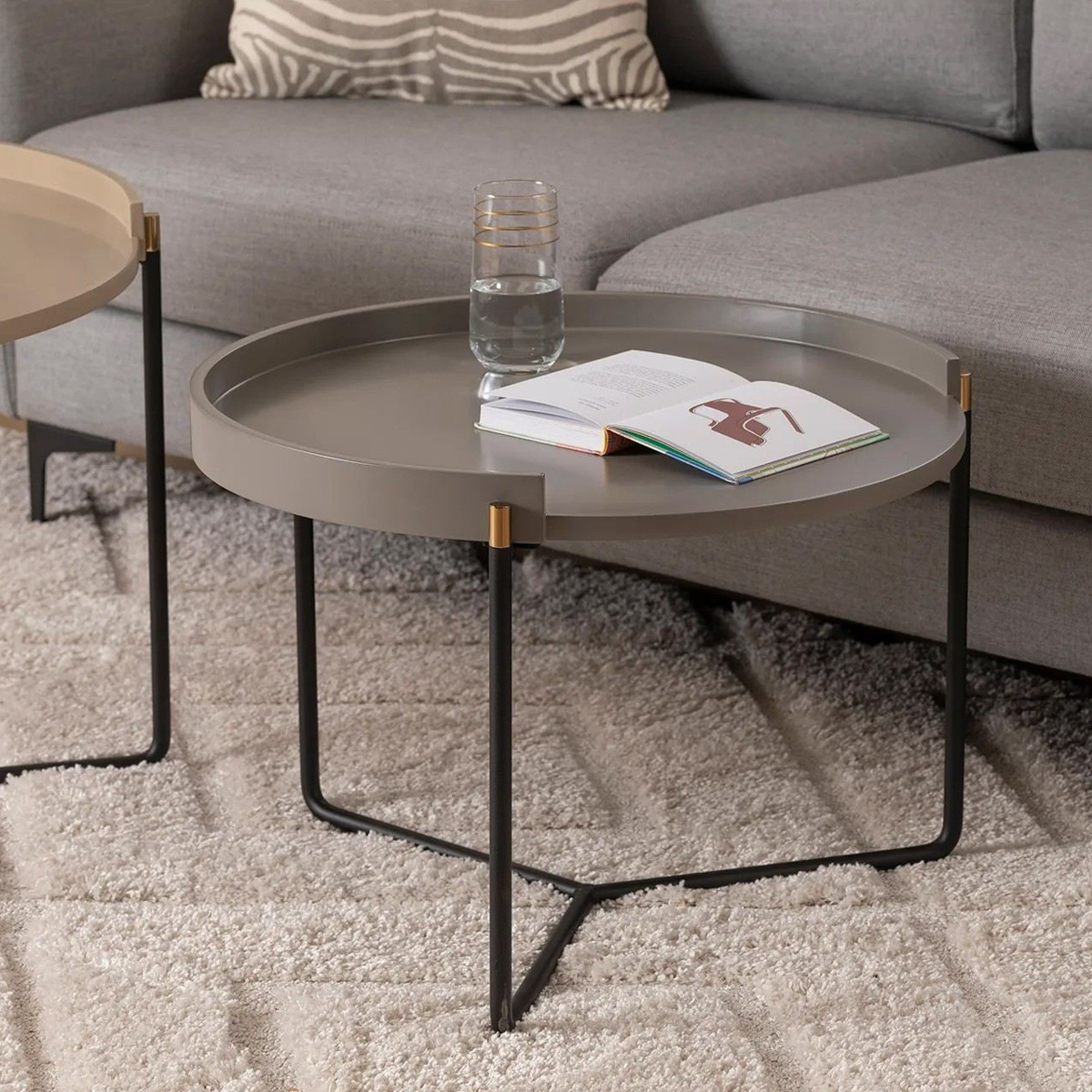 Odkladací stolík Mandy Beige, 2 ks – Obrázok 12