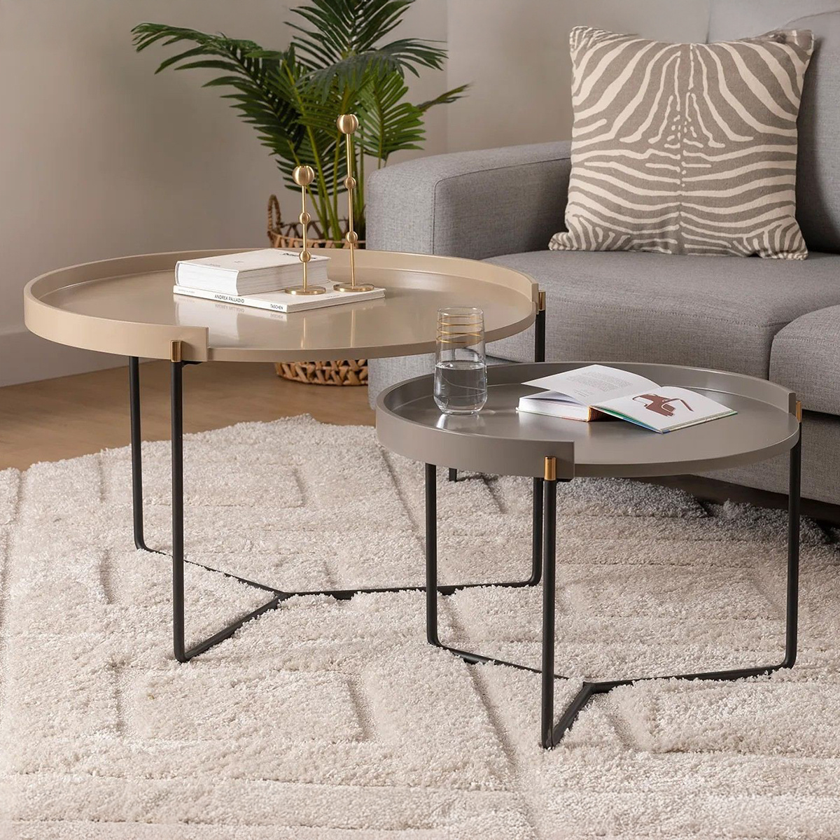 Odkladací stolík Mandy Beige, 2 ks – Obrázok 14