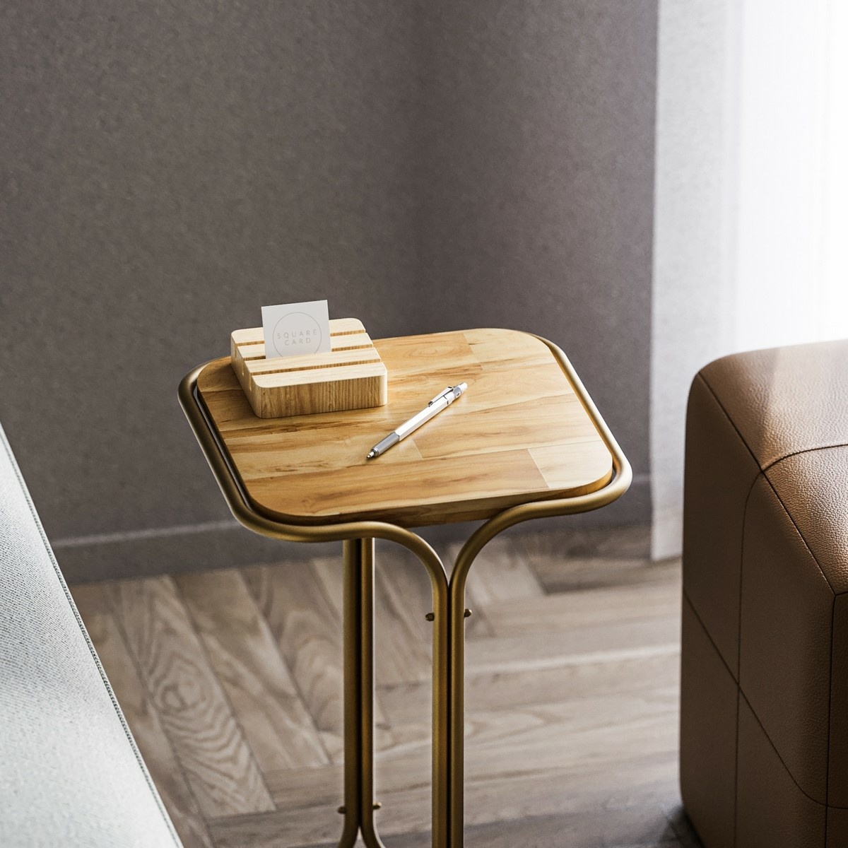 Odkladací stolík Sam Gold and Natural – Obrázok 2