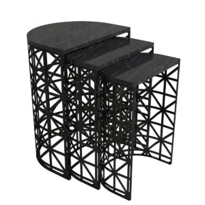 Odkladací stolík Stil Black Marble, 3 ks