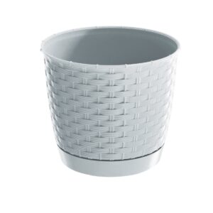 Plastový kvetináč Ratolla Round biela, pr. 19 cm